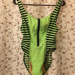 Vintage 1 piece swimsuit neon green